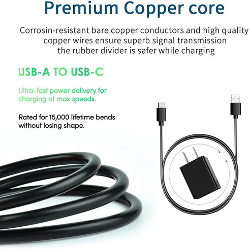 Bluetooth Speakers Charger USB C Fast Wall Charger Charging Cable Cord for Sony SRS-WS1 SRS-NS7 SRS-NB10 SRS-XB13 SRS-XB23 SRS-XB33 SRS-XB43 WI-C1...