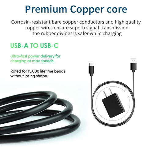 Phantom 2 Charger 5FT USB C Fast Charger Charging Cable Cord Compatible with for Bushnell Phantom 2 Charger, Treblab hd77/HD-Max Speaker, Comiso E...