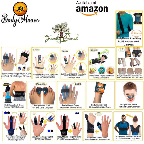 BodyMoves Finger Splints plus sleeve for trigger mallet broken finger post surgery rehabilitation...