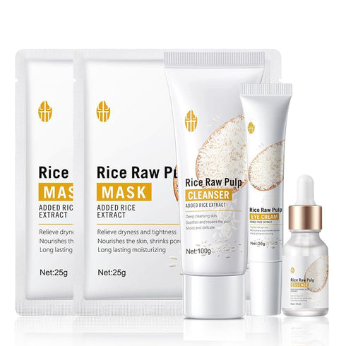 Rice Skin Care Sets For Women, 5/6Pcs Skin Care Kit, Moisturizing Skin Care Gift Set , Face Care Kit Inclusde Rice Mask, Cleanser, Toner, Lotion, ...