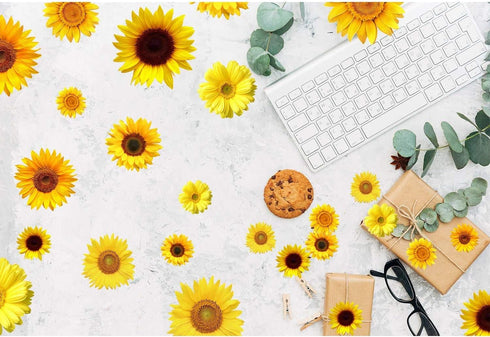 72 Piece Summer Wall Decals - Removable Sunflower Stickers, 3D Peel & Stick Decals for Cars, Crafts, Baby, Bathroom, Kids & Living Room Decor...