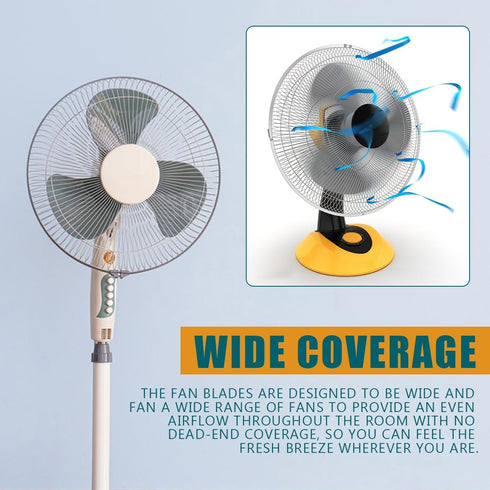 16 Inch Plastic Fan Blades Universal Household Standing Fan Table Fanner Replacement Electric Fan Blades Part General Fans Accessories for Standin...