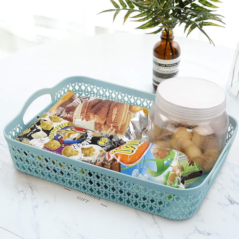 Weaving Plastic Baskets, Set of 6 A4 Paper Storage Tray...