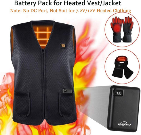 Small Power Bank 10000mAh Battery Packs for Heated Vest/Jacket 5V/2.4A Quick Charge USB C in & Out Portable Charger for iPhone 16 15 14 Android iP...