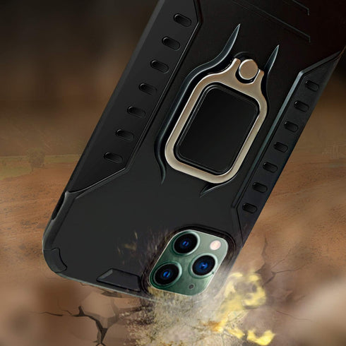 MODOS LOGICOS Case for iPhone 11 Pro Max 6.5", Dual Layers Shockproof Protective Phone Case with Built-in 360 Metal Rotating Ring Kickstand, Worki...