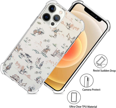 Wild West Adventure Case Compatible with iPhone 12 Pro Max, West Cowboy Desert Scenery Cover for iPhone 12 Pro Max, Cool Cute TPU Bumper Phone Cas...