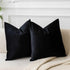 JUSPURBET Black Velvet Pillow Covers Set of 2 Decorative Throw Pillow Covers for Couch Sofa Bed Soft Cushion Covers Cases with Hidden Zipper for L...