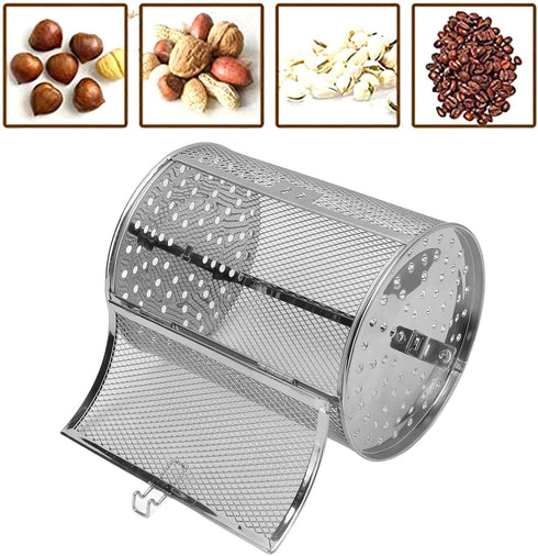 Oven Cages,360 Degree Rotatable Stainless Steel Oven Rack Oven Basket, 7in Drum Oven BBQ Grill Roaster, Rolling Cage Rotisserie Baking Accessories...