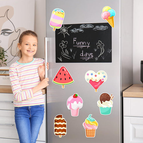 32Pcs Ice Cream Sticky Notes,640Sheet Summer Sticky Notepad Cute Fruit Note Pads Self Sticky Writing Memo Pads Page Marker Supplies Kids Adults Sm...