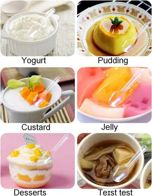 500Pcs Disposable Clear Mini Plastic Spoons Small Tasting Spoons Tiny Dessert Spoons Ice Cream Spoons Plastic Serving Utensils Crafts, Tasting, Sa...