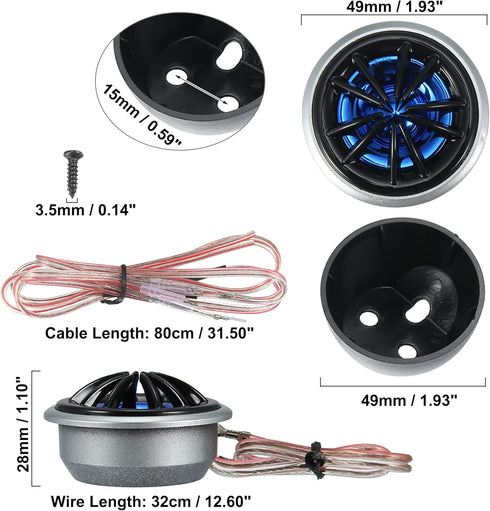 ACROPIX High Frequency Stereo Tweeters Audio Speaker for Car Truck Plastic - Pack of 2 Blue...