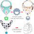 Baby Bandana Drool Bibs 6-Pack and Teething Toys 6-Pack Made with 100% Organic Cotton, Absorbent and Soft Unisex...