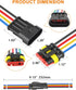 NAOEVO 4 Pin Connector Waterproof, 16 AWG 4 Wire Connectors, Automotive Electrical Connectors Male and Female Way with Heat Shrink Tubing for Car ...