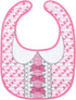 Littleforbig Cotton Waterproof Babydoll Printed Adult Bib with Adjustable Velcro Closure - Pretty in Pink Baby Bib...