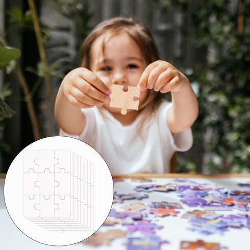 10 Sheets Blank Puzzles, 5.1x3.5 Inch All White Puzzle Blank Puzzles to Print on DIY Puzzle Printable Puzzles Thermal Transfer Blank Jigsaw Puzzle...