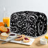 Moon Star Toaster Cover 4 Slice Black for Kitchen Moon and Star Print Toaster Dust Cover, Washable & Waterproof for Kitchen Universal Size Microwa...