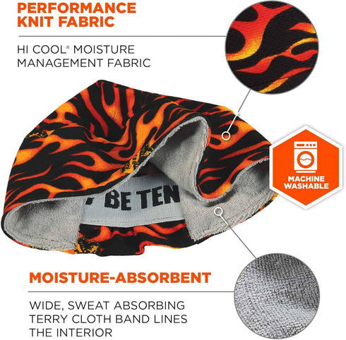 Ergodyne unisex adult 3-pk Cap, Flames, One Size US...
