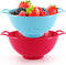 6-in Colander, Dual Handles, BPA-Free, Dishwasher Safe Compact Food Strainer for Fruits, Veggies and Pasta, 3-Cup Capacity, Red and Blue, 2-Pack...