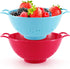 6-in Colander, Dual Handles, BPA-Free, Dishwasher Safe Compact Food Strainer for Fruits, Veggies and Pasta, 3-Cup Capacity, Red and Blue, 2-Pack...