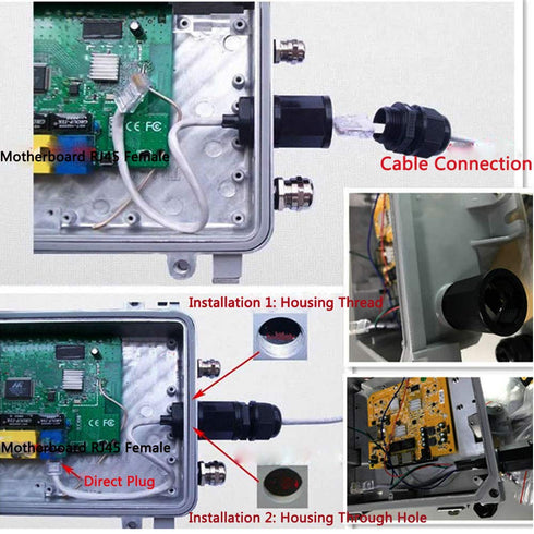5PCS M20 RJ45 Waterproof Cat5 8P8C Connector IP67 Ethernet LAN Cable Connector Double Head with Cat5 Network Cable Outdoor LAN Coupler Adapter Mal...