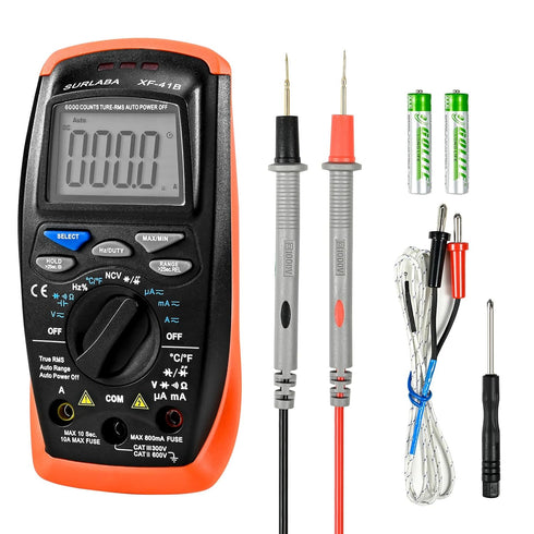 Digital Multimeter, Multimeter Tester TRMS 6000 Counts Volt Meter Ohmmeter Auto-Ranging Tester, Measures Voltage Current Resistance Diodes Continu...