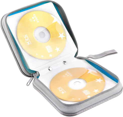 CD/DVD Case Wallet, 48 Capacity, Sky Blue, Plastic, Portable Storage Organizer...