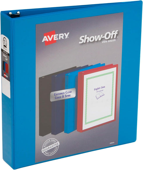 Avery Economy View Binder, 1.5" Rings, Color (Black, Light Blue, Navy Blue, Red) Will Vary, 1 Binder (12058)...
