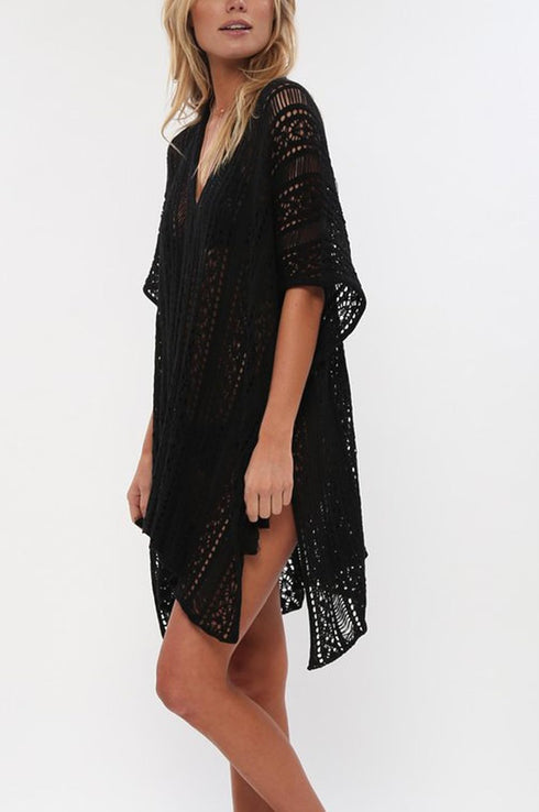 Wander Agio Beach Swimsuit for Women Sleeve Coverups Bikini Cover Up Net...