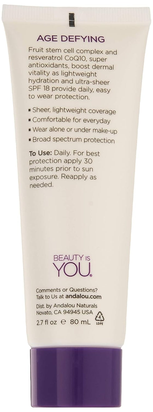 Andalou Naturals Ultra Sheer Daily Defense Facial Lotion SPF 18, 2.7 Oz(Pack of 6)...