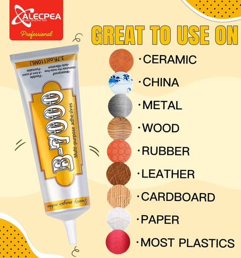 B7000 Glue Clear Adhesive - 25ml/0.84oz (2 Pack) - Jewelry Bead B-7000 Glue with Precise Tips for Rhinestones Fabric, Glass, Jewelry Making, DIY A...