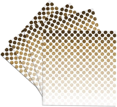 3dRose CST_192833_3 Gold Ombre Dots Image of Glitter on Dots Ceramic Tile Coasters, (Set of 4)...