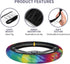 Colorful Tie Dye Universal 15 Inch Steering Wheel Covers Non Slip Neoprene Car Wrap Cover for Adults...