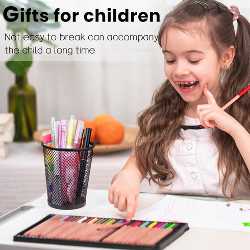 QYH Mesh Pencil Holder Metal Pen Cup Black for Desk 6 Packs...