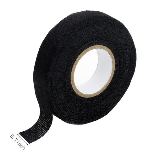 Wiring Harness Tape 19 mm X 15m, Black Chemical Fiber Cloth High Temp Wire Harness Wrapping Tape for Auto Electrical Wrap, Protection, Insulation,...