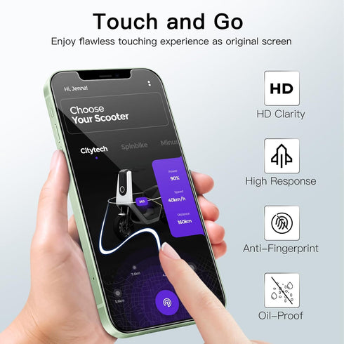 JETech Screen Protector for iPhone 12 mini 5.4-Inch with Camera Lens Protector, 9H Tempered Glass Film, HD Clear, 2-Pack Each...
