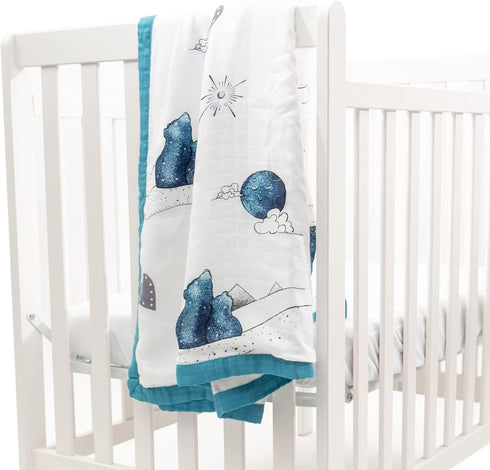 JumpOff Jo - Baby Muslin Swaddle Blanket, 47" x 47" - Ultra Soft 70% Rayon derived from Bamboo & Muslin 30% Cotton Lightweight Receiving Blanket, ...