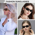 Women's Polarized Rhinestone Sunglasses - Elegant Rectangle Frame with Bling UV400 Protection...