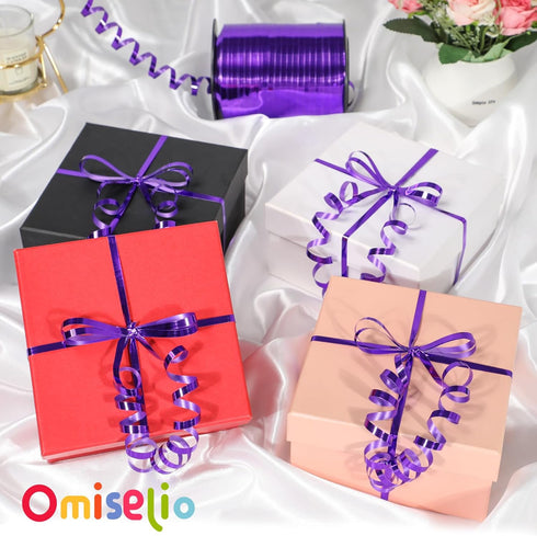 Purple Ribbon, 500 Yard Dark Purple Curling Ribbon, Metallic Shiny Curling Ribbon for Gift Wrapping, Balloon Ribbon, Balloon String, Curly Ribbon ...