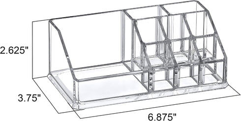 Amazing Abby - Tiffany - Acrylic Cosmetic Organizer, Transparent Plastic Makeup Holder, Compartmented, Shatter-Proof, Perfect Bathroom Vanity Stor...