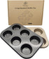 Muffin Tins 6-Cups Nonstick Carbon Steel Standard Cupcake Pans, Set of 2...