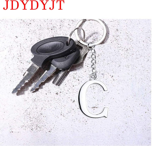 Keychain Initial Letter Key Chain Silver for Men Women Personalized Alphabet Monogram Keychain for Car Keys...