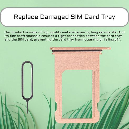 for iPhone 8 Plus Gold Single SIM Card Tray Slot Replacement 8Plus Card Holder Adapter Single SIM Version with Waterproof Rubber Ring SIM Ejector ...