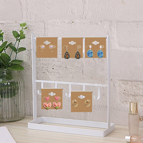 Kraft Paper Color Clamshell Hanging Brown Paper Earrings Display Card 2 x 2 inches...