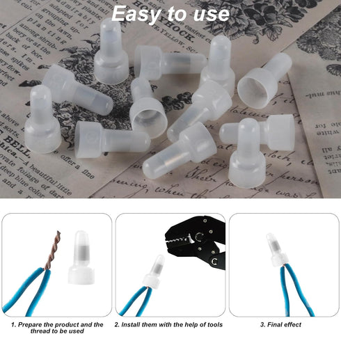 280 Pcs Closed End Crimp Connectors, Crimp Cap Terminal Connectors, Wire End Caps Terminals, Insulated Closed End Wire Crimp Connectors, Nylon Wir...