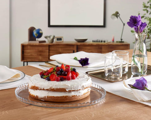 Pasabahce Premium Clear Glass Servicing Tray, Uniqe Desing Cake Stands, Server Plate, Great for Cup Cakes, Cookies, Snacks, and Fruits, Perfect fo...