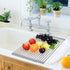 Roll Up Dish Drying Rack 20.5"(L) x 13.8"(W) - Stainless Steel and Silicone Dish Drying Mat Over The Sink Foldable Drain Rack Multipurpose Dish Dr...