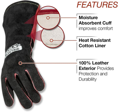 Lincoln Electric womens Jessi Combs Women s MIG Stick Welding Gloves, Black, Red, Small Pack of 1 US...