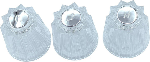 Bathtub and Shower 3 Piece Windsor Replacement Handles for Price Pfister Systems, 12 Point Broach,3 Piece Set of Hot, Cold, Diverter, Clear Acryli...