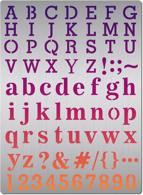 GORGECRAFT Metal Letter Stencil Stainless Steel Lettering Alphabet Symbol Painting Template Journal Tool for Painting, Wood Burning, Pyrography an...