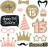 Fully Assembled Sweet 16 Birthday Photo Booth Props - Set of 30 - Pink & Gold Selfie Signs - 16th Party Supplies & Decorations - Cute 16th Bday De...